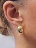 Copper-plated 18K Genuine Gold Rhombus Pattern Small Hoop Earrings