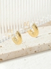 Copper Plated 18K Genuine Gold Wrinkle Design Circle Earrings