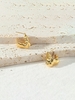 Copper Plated 18K Genuine Gold Wrinkled Small Hoop Earrings