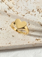 Copper Plated 18K Gold Heart Shaped Ring
