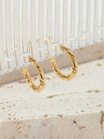 Copper Plated 18K Real Gold Color Retaining Minimalist Small Hoop Earrings