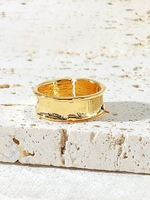 Copper Plating 18K Gold Color Retaining Roller Irregular Ring