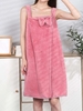 Coral Fleece Bow Decor Wearable Bath Towel