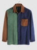 Corduroy Colorblock Front Pocket Shirt S Multi b