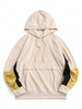 Corduroy Colorblock Panel Hoodie S Light coffee
