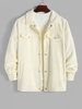 Corduroy Flap Detail Pocket Shacket Xxl Warm white