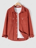 Corduroy Flap Pockets Cargo Shirt Xxl Bright orange