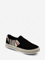 Corduroy Geometric Print Slip On Shoes