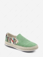 Corduroy Geometric Print Slip On Shoes