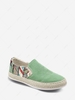 Corduroy Geometric Print Slip On Shoes