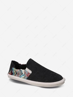 Corduroy Geometric Slip On Flat Shoes
