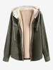 Corduroy Hooded Fleece Lining Jacket S Fern green