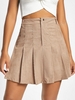 Corduroy Knife Pleated A Line Skirt Xl Light coffee