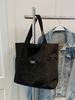 Corduroy Letter Open Tote Bag