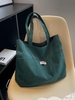 Corduroy Letter Open Tote Bag