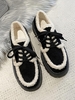 Corduroy Lug Sole Thick Bottom Frayed Loafers