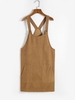 Corduroy Pocket Mini Pinafore Dress L Coffee