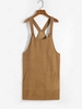 Corduroy Pocket Mini Pinafore Dress S Coffee