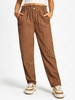 Corduroy Pocket Ruffled Straight Pants L Coffee
