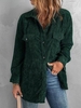 Corduroy Pockets Button Down Cargo Shirt S Green