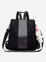 Corduroy Rabbit Pendant Backpack