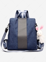 Corduroy Rabbit Pendant Backpack