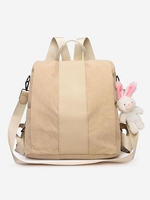 Corduroy Rabbit Pendant Backpack