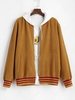 Corduroy Stripes Print Zip Bomber Jacket Xl Deep yellow