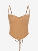 Corset Boning Bustier Swiss Dot Cami Top L Light coffee