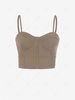 Corset Style Cropped Bralette Cami Top M Coffee