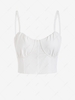 Corset Style Cupped Boned Detail Cami Top S White