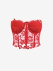 Corset-style Lace Bustier Tube Top L Red