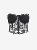 Corset-style Lace Bustier Tube Top M Black