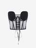 Corset-style Lace Up Underwire Bustier Tube Top S Black