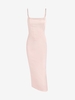 Corset-style Silky Slip Midi Dress L Light pink