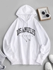 Cotton LOS ANGELES Graphic Pocket Hoodie M White