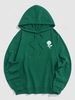 Cotton Rose Print Hoodie 2xl Deep green