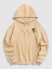 Cotton Rose Print Hoodie 2xl Light coffee