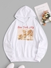Cotton Statue Graphic Kangaroo Pocket Hoodie 2xl White