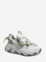 Couple Buckle Drawstring Chunky Sneakers