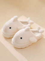 Couple Cartoon Whale Shaped Bedroom Warm Slippers