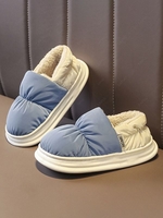 Couple Colorblock Quilted Padded Puffer Fleece Lined Slippers