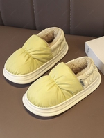 Couple Colorblock Quilted Padded Puffer Fleece Lined Slippers