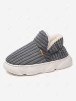 Couple Fleece Lined Thick Bottom Full Back Slippers