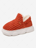Couple Fleece Lined Thick Bottom Full Back Slippers