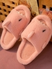 Couple Fluffy Shark Pattern Open Toe Slippers