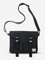 Couple Letter Patched Buckle Crossbody Bag