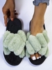 Criss Cross Fuzzy Open Toe Slippers
