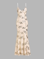 Criss Cross Lace Up Backless Sequined Bridesmaid Dress L Golden