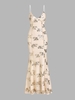 Criss Cross Lace Up Backless Sequined Bridesmaid Dress M Golden